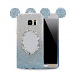 Galaxy Note FE / Note Fan Edition / Note 7 Minnie Diamond Star Mirror Case (Blue) 